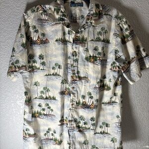 Men's Tropical Print Shirt - Cream